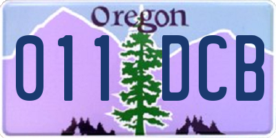OR license plate 011DCB