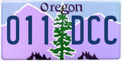 OR license plate 011DCC