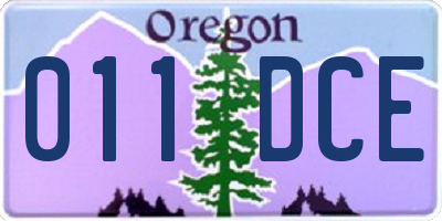 OR license plate 011DCE