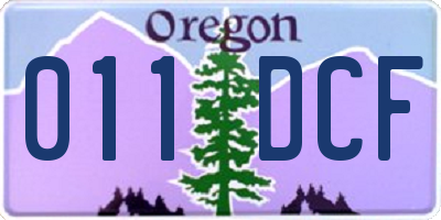 OR license plate 011DCF