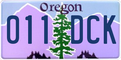 OR license plate 011DCK
