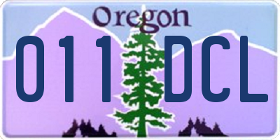 OR license plate 011DCL