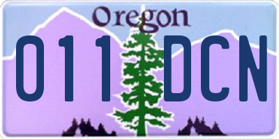 OR license plate 011DCN