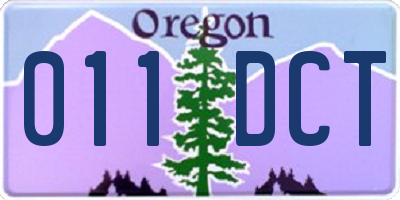 OR license plate 011DCT