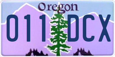 OR license plate 011DCX