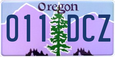 OR license plate 011DCZ