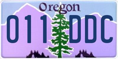 OR license plate 011DDC