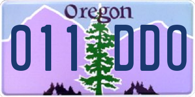 OR license plate 011DDO