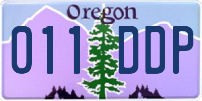 OR license plate 011DDP