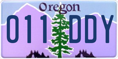 OR license plate 011DDY