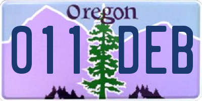 OR license plate 011DEB