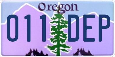 OR license plate 011DEP