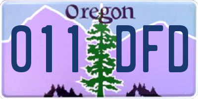 OR license plate 011DFD