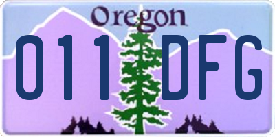 OR license plate 011DFG