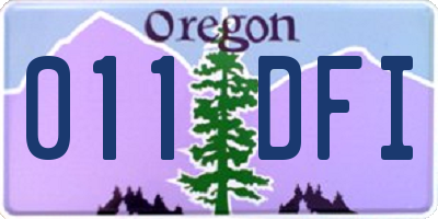 OR license plate 011DFI