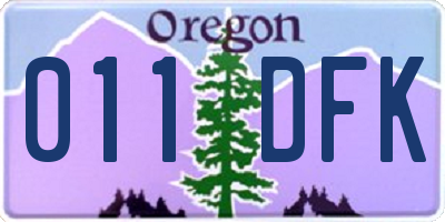 OR license plate 011DFK