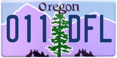 OR license plate 011DFL