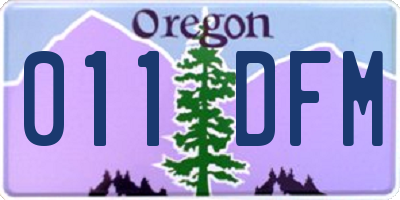 OR license plate 011DFM