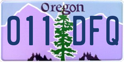 OR license plate 011DFQ