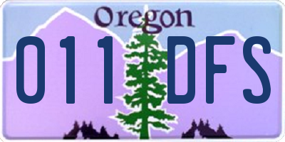 OR license plate 011DFS