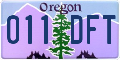 OR license plate 011DFT