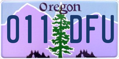 OR license plate 011DFU