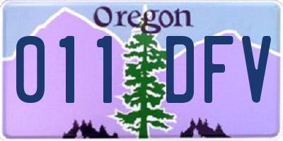 OR license plate 011DFV