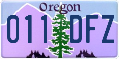 OR license plate 011DFZ