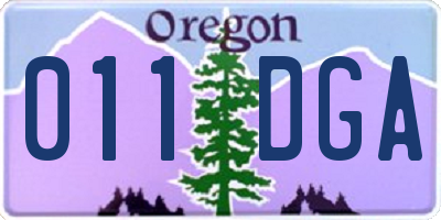 OR license plate 011DGA