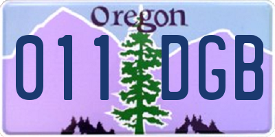 OR license plate 011DGB