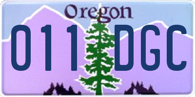OR license plate 011DGC