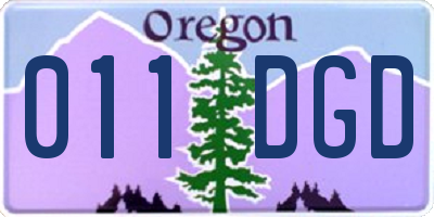 OR license plate 011DGD