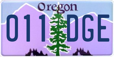 OR license plate 011DGE