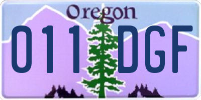 OR license plate 011DGF