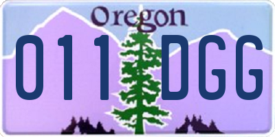 OR license plate 011DGG