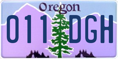 OR license plate 011DGH