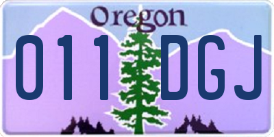 OR license plate 011DGJ