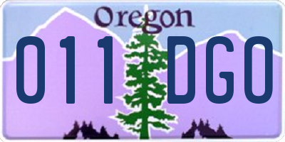OR license plate 011DGO