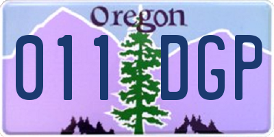 OR license plate 011DGP