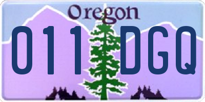 OR license plate 011DGQ
