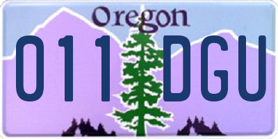 OR license plate 011DGU