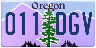 OR license plate 011DGV