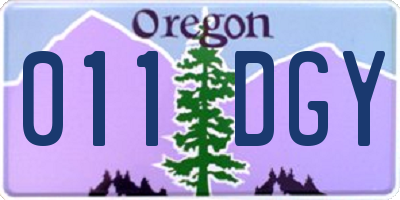 OR license plate 011DGY