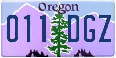 OR license plate 011DGZ