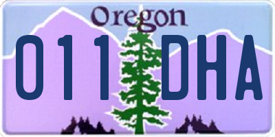 OR license plate 011DHA