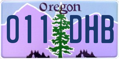 OR license plate 011DHB