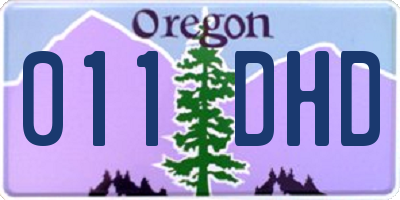 OR license plate 011DHD