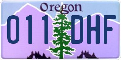 OR license plate 011DHF