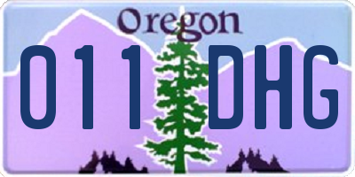 OR license plate 011DHG
