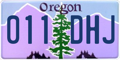 OR license plate 011DHJ